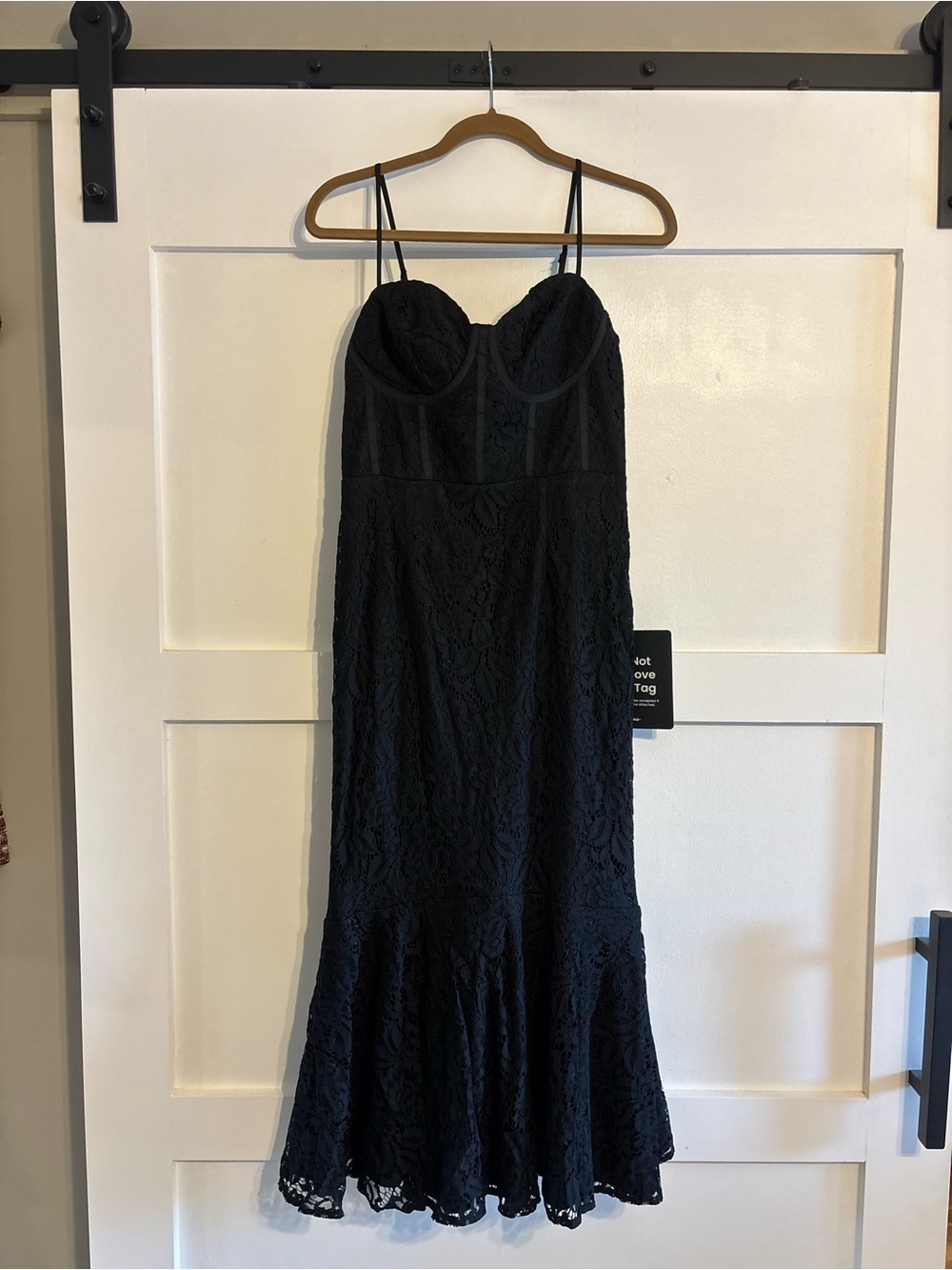 Lulu's Black Lace Corset-Style Midi Dress